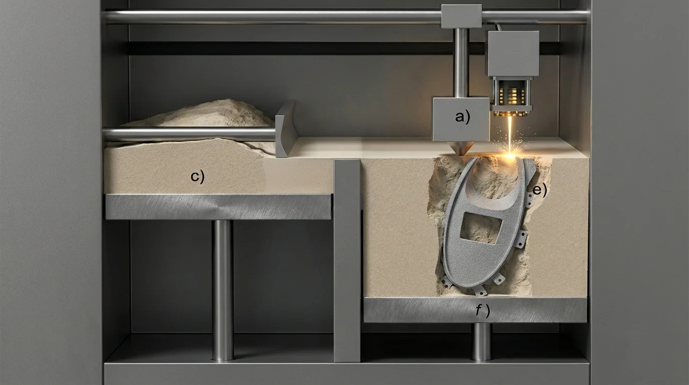 Cross-section diagram of the HP Multi Jet Fusion printing process