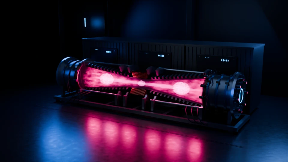 Concept fusion core glowing hot pink