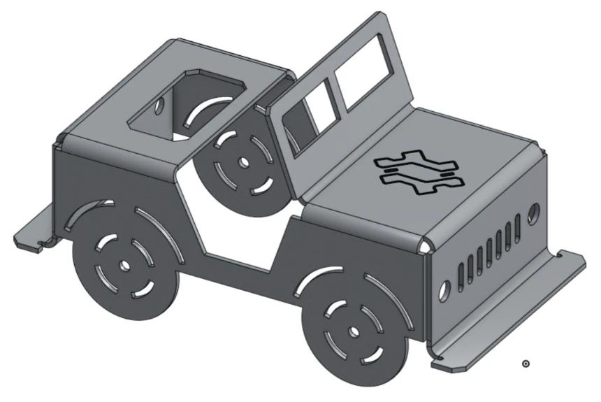 One-part sheet-metal Jeep in Onshape