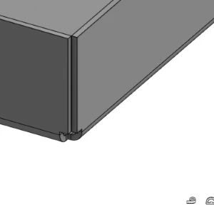 Same Onshape box corner with a narrow 0.005-inch Minimal gap setting