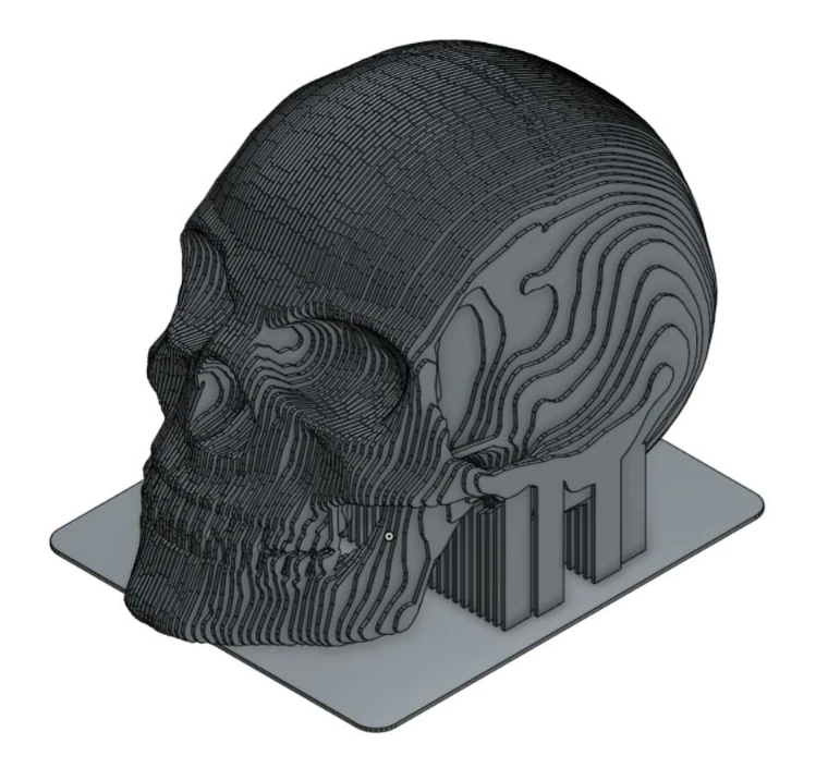 Layered skull designed in Onshape