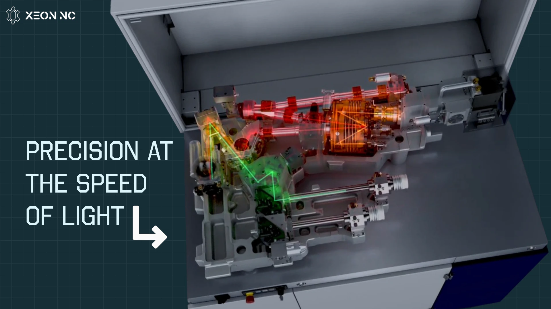 Precision at the speed of light — the internal beam path of a Xeon NC fiber laser cutting machine