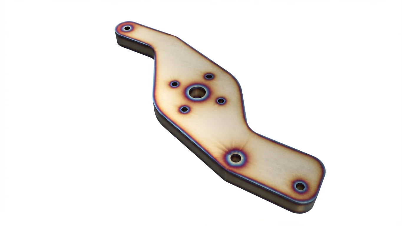 Standard thick plate cut showing discoloration