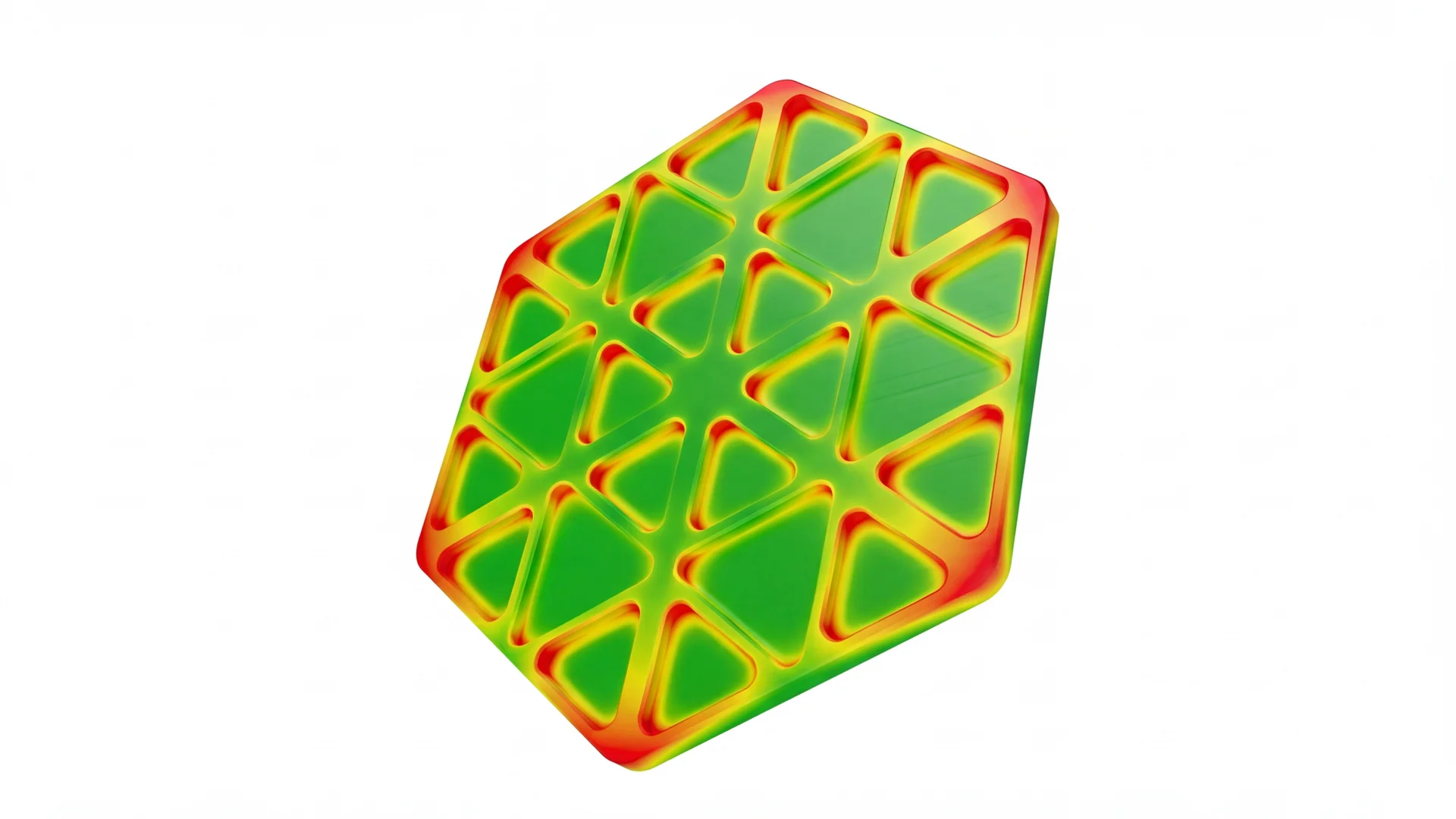 Heat-distribution illustration on a pocketed CNC-machined plate