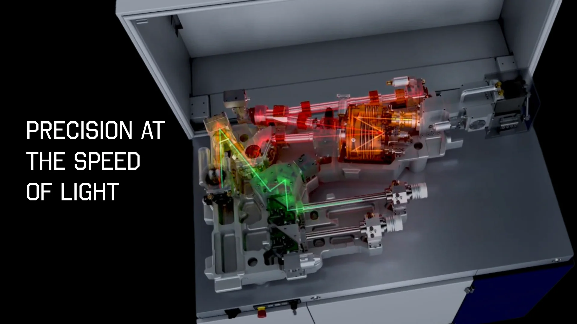 Cutaway illustration of an industrial fiber laser source