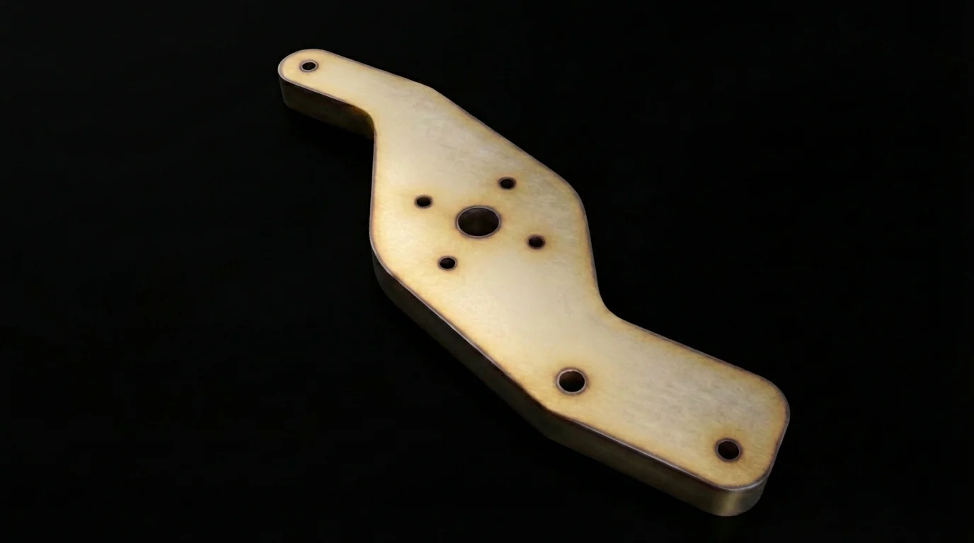 Metal profile with mounting holes, showing the cut with Cool Line cooling