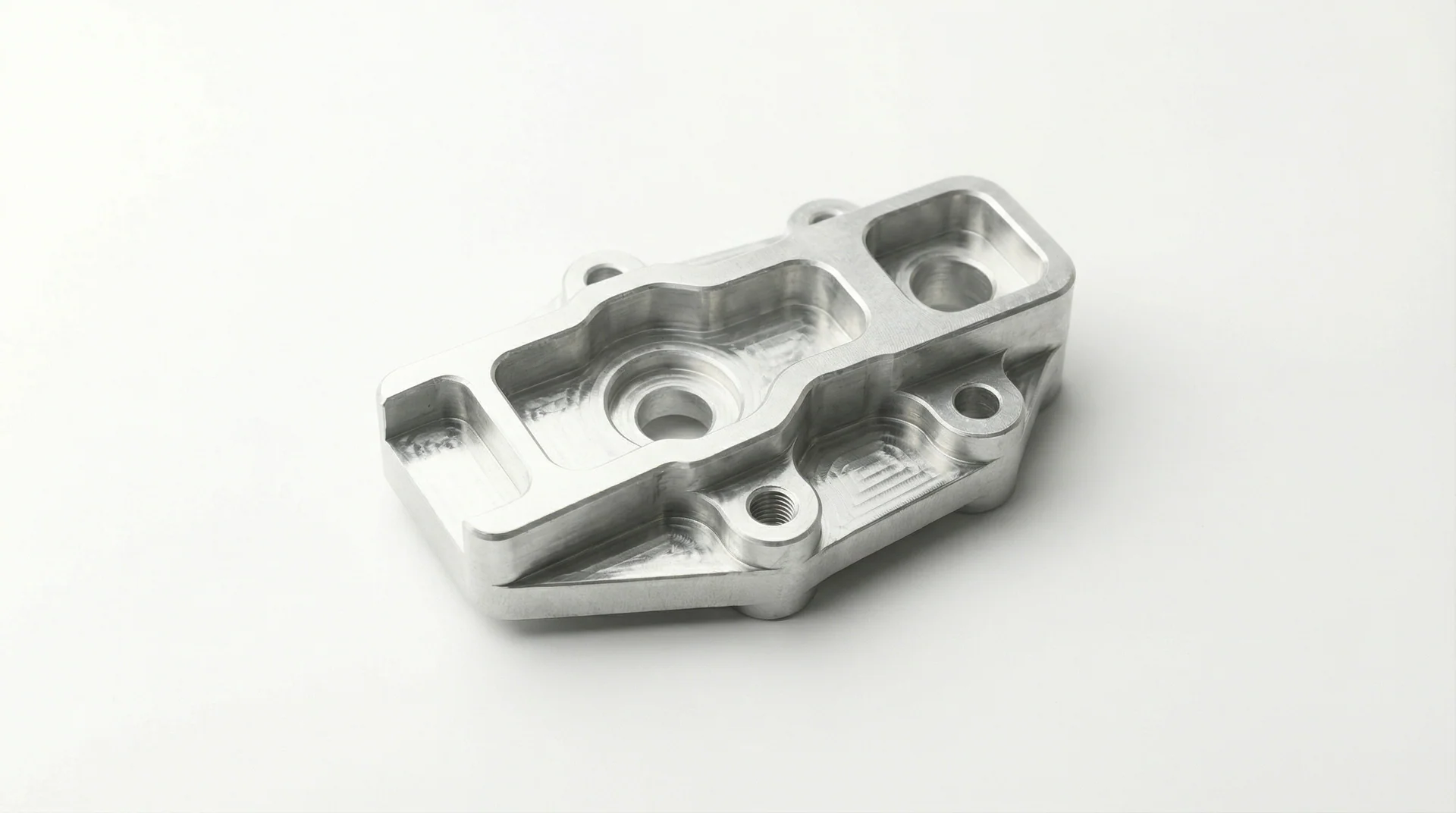 Machined aluminum component with precision features